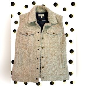 CURRENT/ELLIOTT 🛍️Sale $20🛍️ Teddy Trucker Western Sherpa Fleece Vest